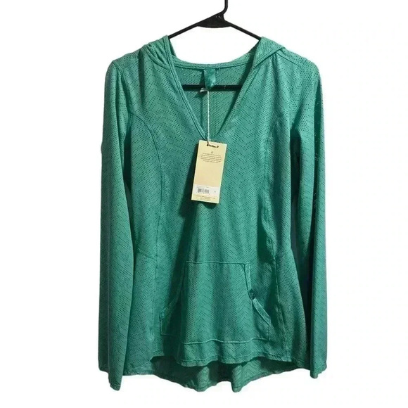 Prana Angie Hoodie Mesh Turquoise Size Medium - Picture 1 of 6